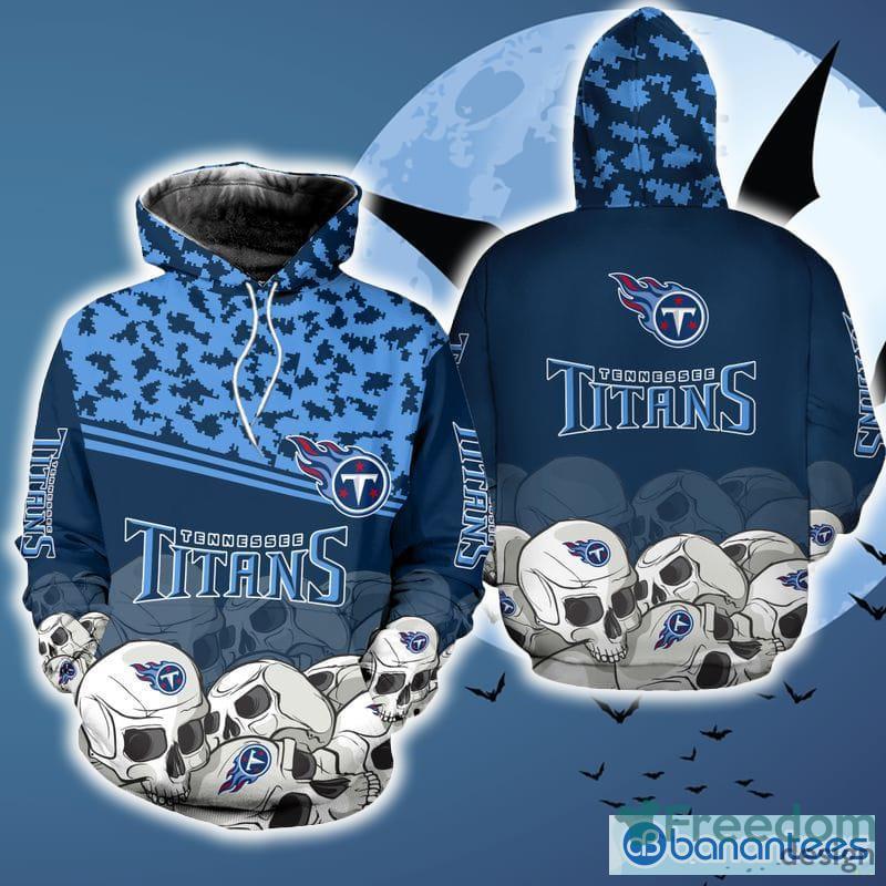 Tennessee Titans Skull Men And Women Black And Blue 3D Hoodie Impressive  Gift