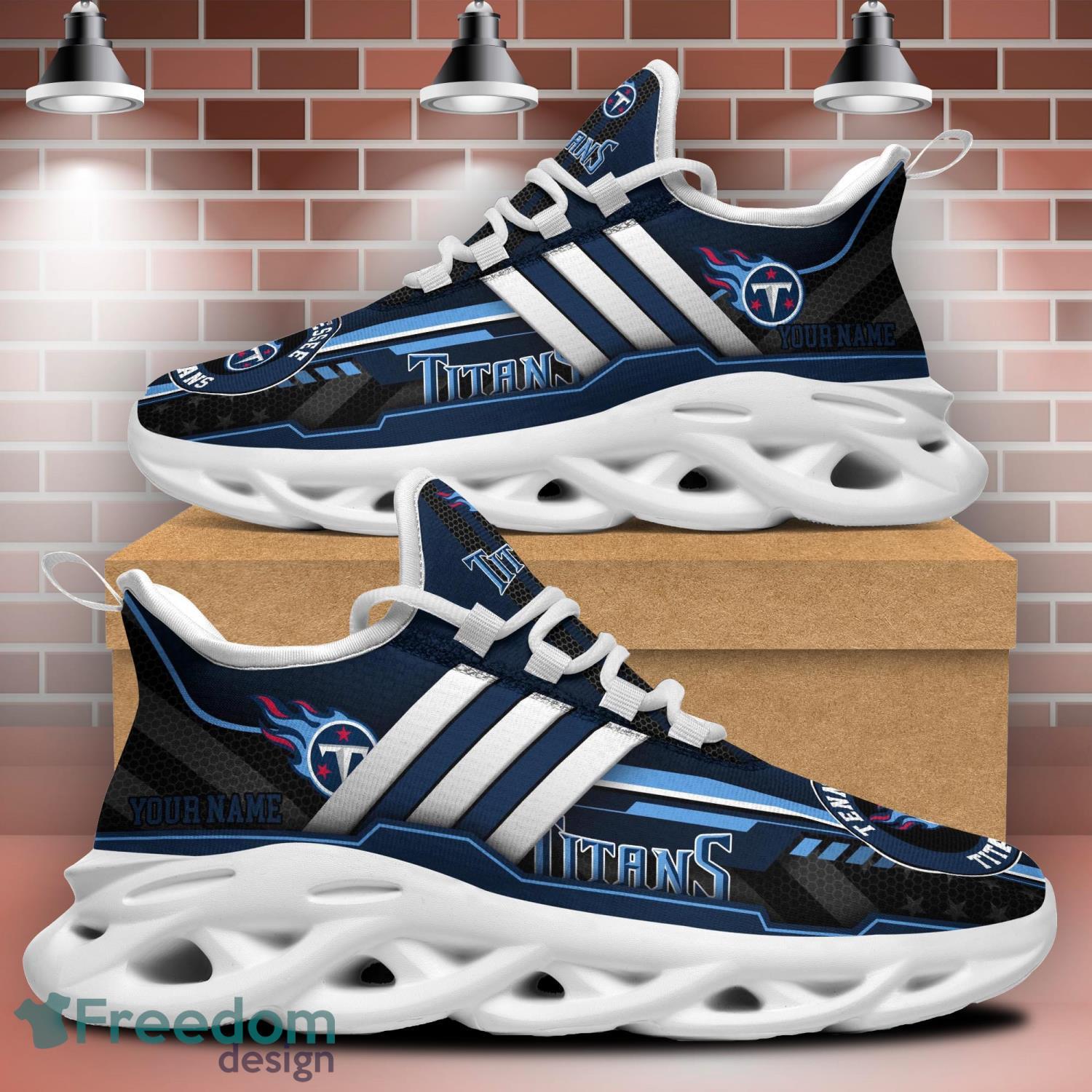 Tennessee Titans NFL Clunky Shoes Custom Name Max Soul Sneakers Ugly  Christmas Gift Fans - Banantees