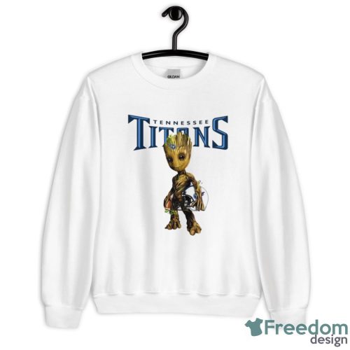 Tennessee Titans NFL Football Groot Marvel Guardians Of The Galaxy T Shirt - Unisex Crewneck Sweatshirt