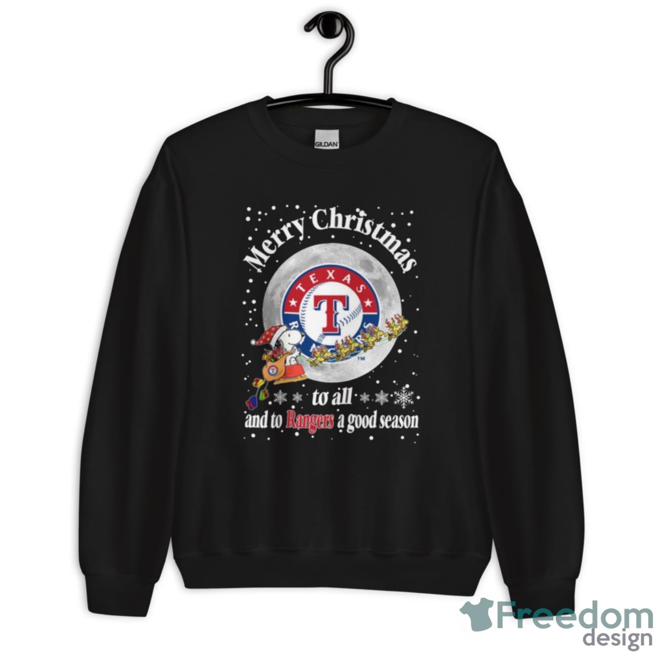 Texas Rangers Merry Christmas To All And To Rangers A Good Season MLB Baseball Sports T Shirt image Texas Rangers Merry Christmas To All And To Rangers A Good Season MLB Baseball Sports T Shirt - Unisex Heavy Blend Crewneck Sweatshirt