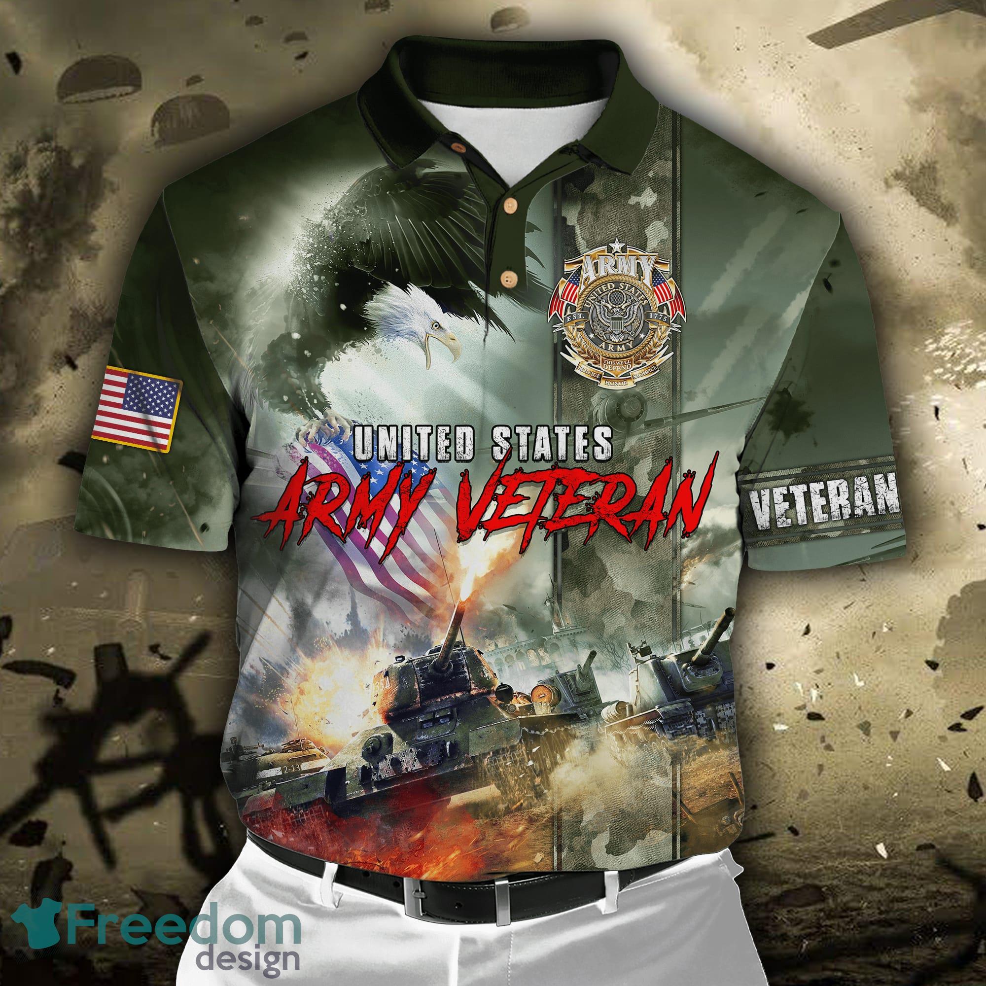 Philadelphia Eagles Camouflage Veteran American Flag Polo Shirts