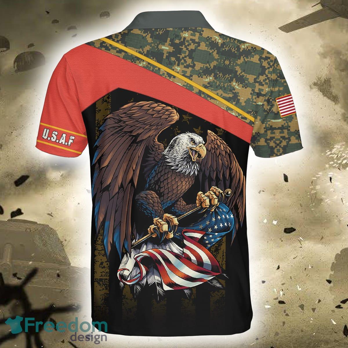 American Eagle Playing Golf US Flag Baseball Jerseys Shirt