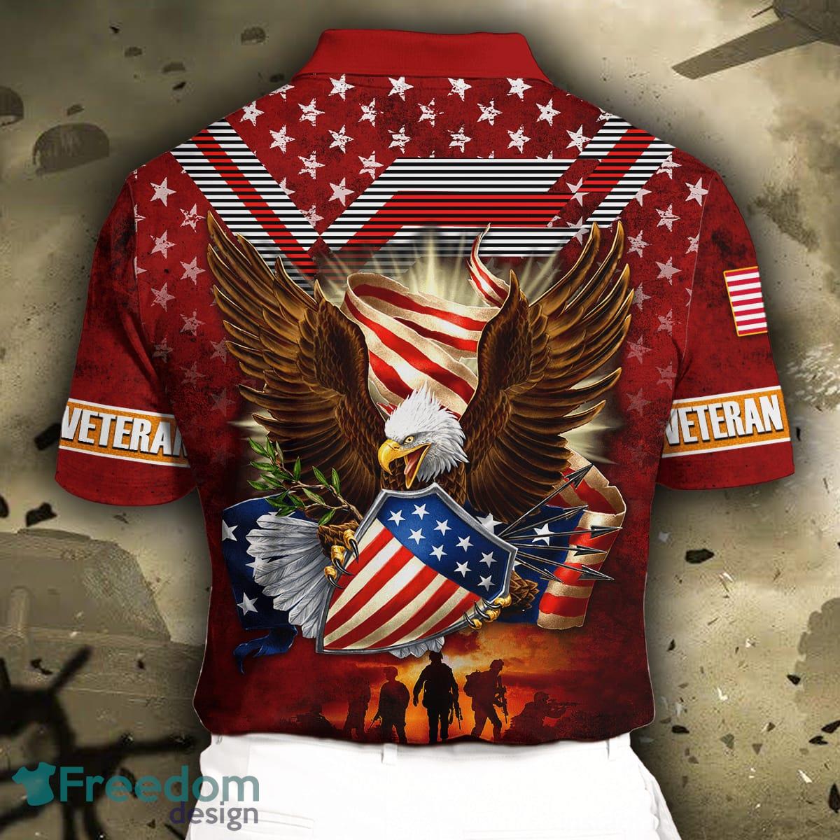 Bald Eagle & National Flag Plus Size Men's Casual Graphic Long