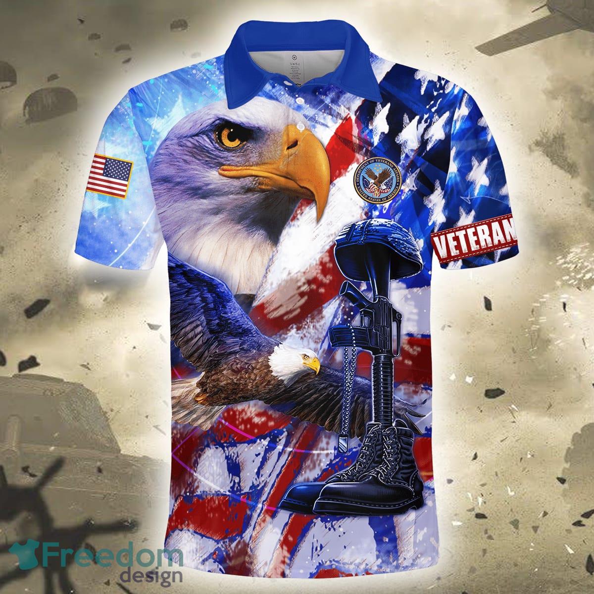 Philadelphia Eagles Camouflage Veteran American Flag Polo Shirts