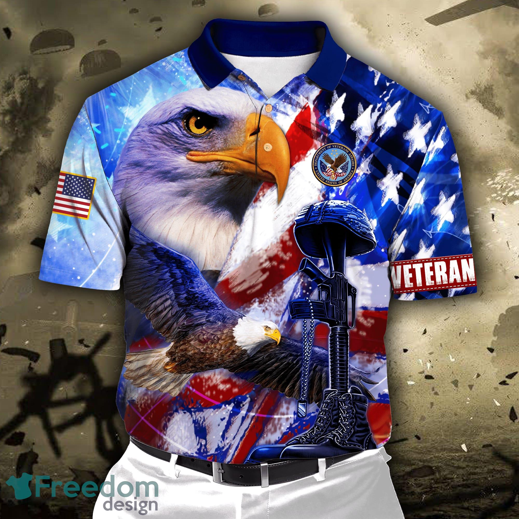 Philadelphia Eagles Camouflage Veteran American Flag Polo Shirts