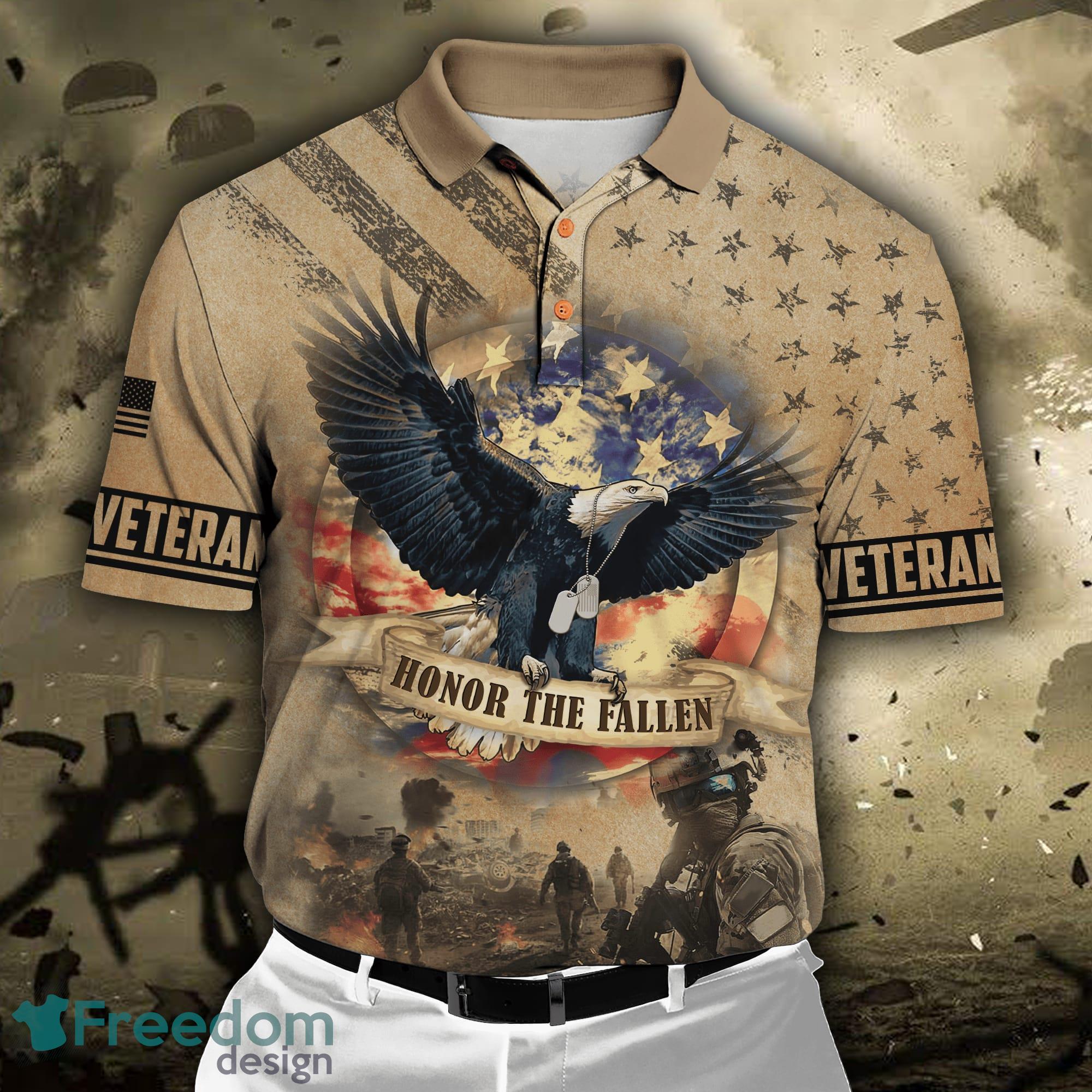 Philadelphia Eagles Camouflage Veteran American Flag Polo Shirts