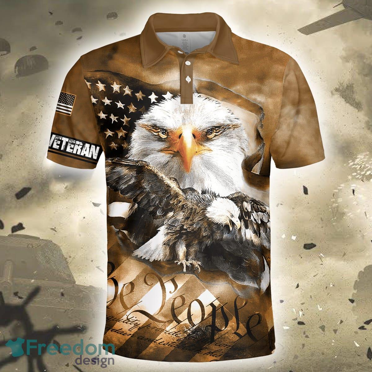 Philadelphia Eagles Camouflage Veteran American Flag Polo Shirts