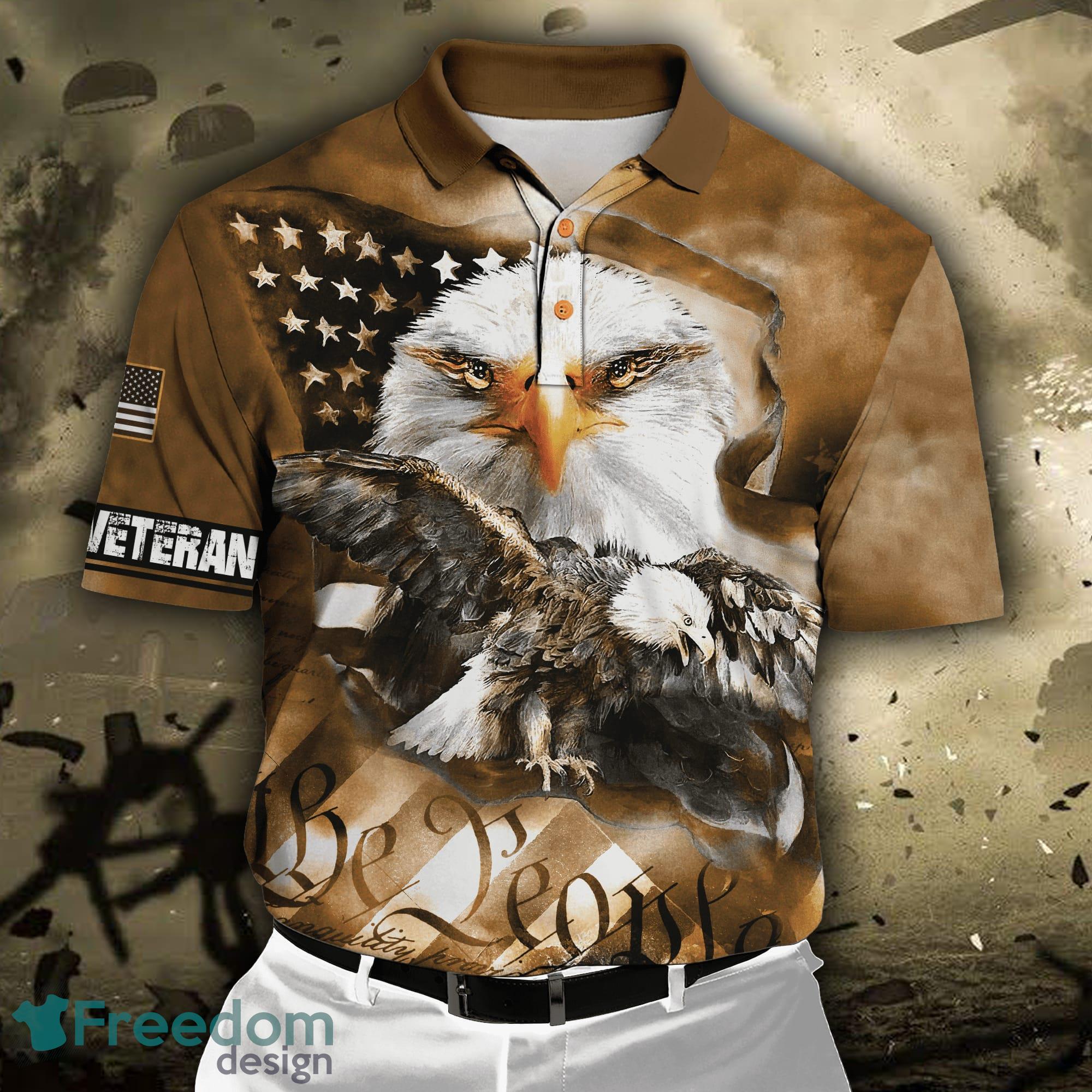 Philadelphia Eagles Camouflage Veteran American Flag Polo Shirts