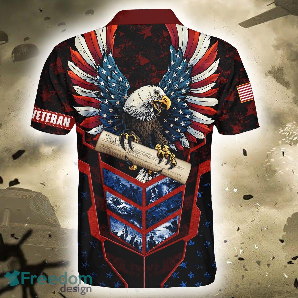 Philadelphia Eagles Camouflage Veteran American Flag Polo Shirts