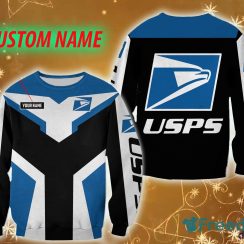 usps Logo Brands Custom Name Snowy 3D Sweatshirt For Men And Women Gift Christmas