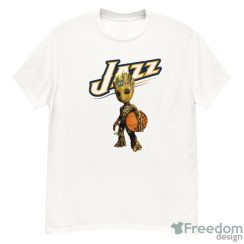 Utah Jazz NBA Basketball Groot Marvel Guardians Of The Galaxy T Shirt