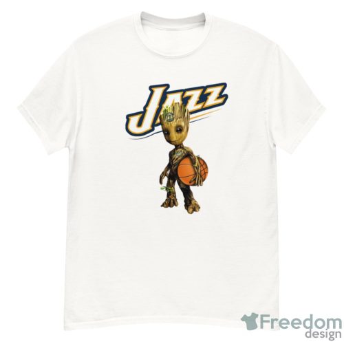 Utah Jazz NBA Basketball Groot Marvel Guardians Of The Galaxy T Shirt - G500 Men’s Classic T-Shirt