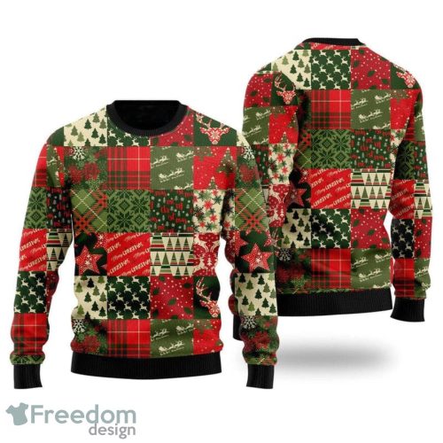 Vintage Christmas Patchwork Ugly Sweater Product Photo 1