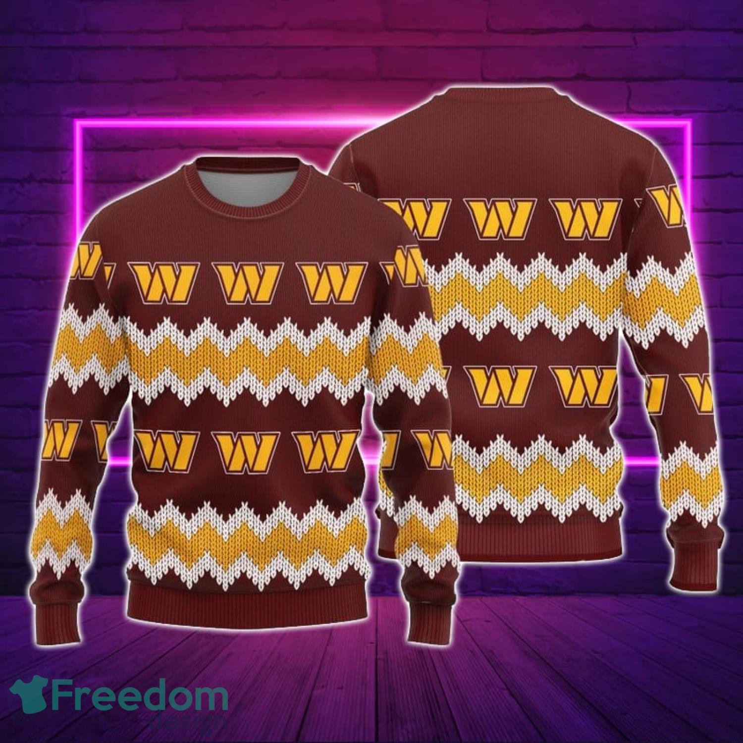 Washington Commanders NFL Football Knit Pattern Ugly Christmas Sweater -  Tagotee