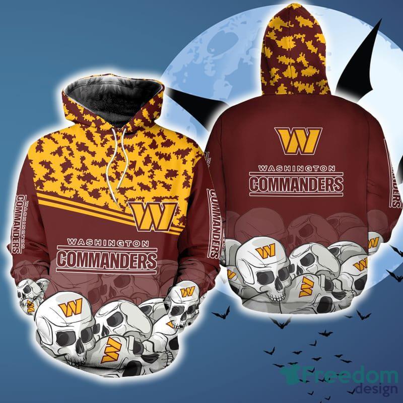 Skull Wears Washington Commanders And Washington Football Lovers