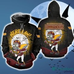 Washington Commanders Zoombie Football Gift Fans 3D AOP Hoodie Zip Hoodie Skull Halloween Black For Mens