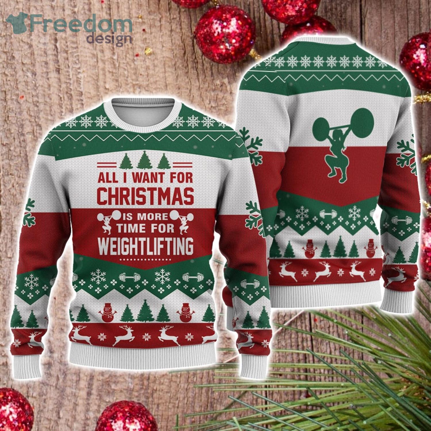 Weight lifting shop christmas sweater