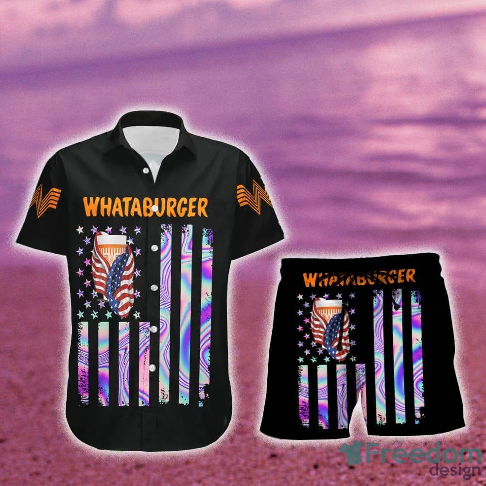 Whataburger Eagle American Flag Gift Hawaiian Set Shirt And Short Summer  Beach - YesItCustom