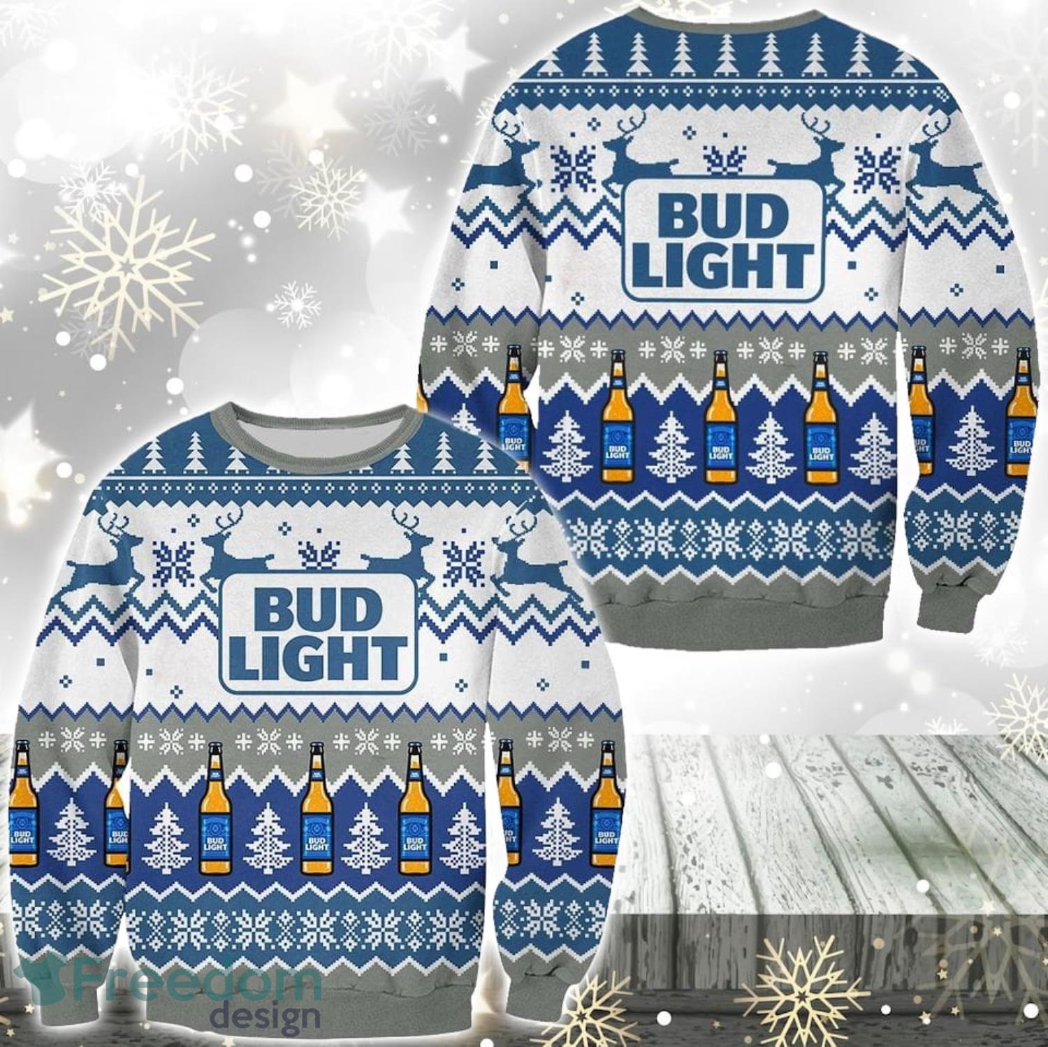 Bud Light Funny Beer Ugly Christmas Sweater Black Gift For Men And Women -  Reallgraphics