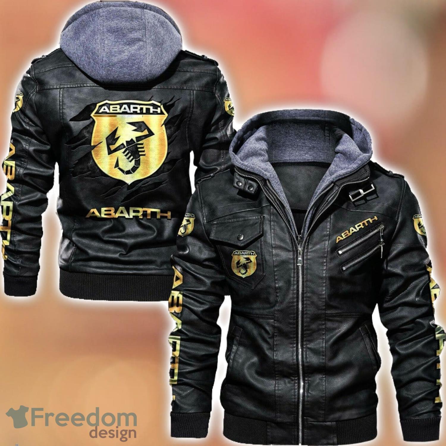 Abarth Leather Jacket Best Gift For Men Father's Day Gift image Abarth Leather Jacket Best Gift For Men Father's Day Gift