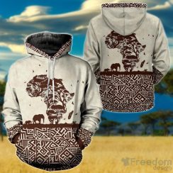 Africa Map With Wild Animals 3D Hoodie