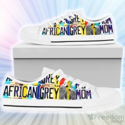 African Grey Parrot Mom Low Top Canvas Shoes
