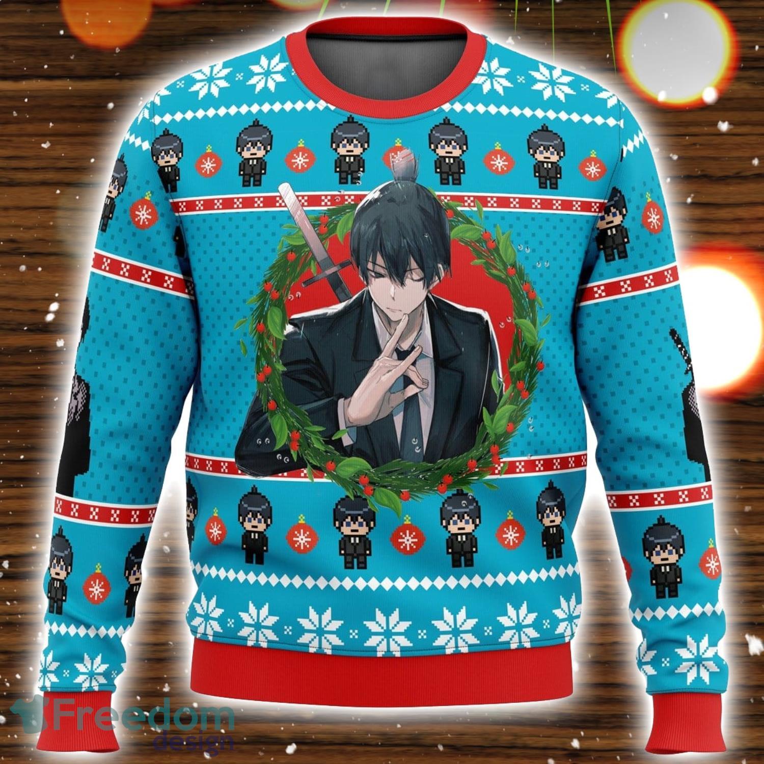 Aki Chainsaw Man Ugly Christmas Sweater Christmas Party Gift For Men And Women image Aki Chainsaw Man Ugly Christmas Sweater Christmas Party Gift For Men And Women Product Photo 1