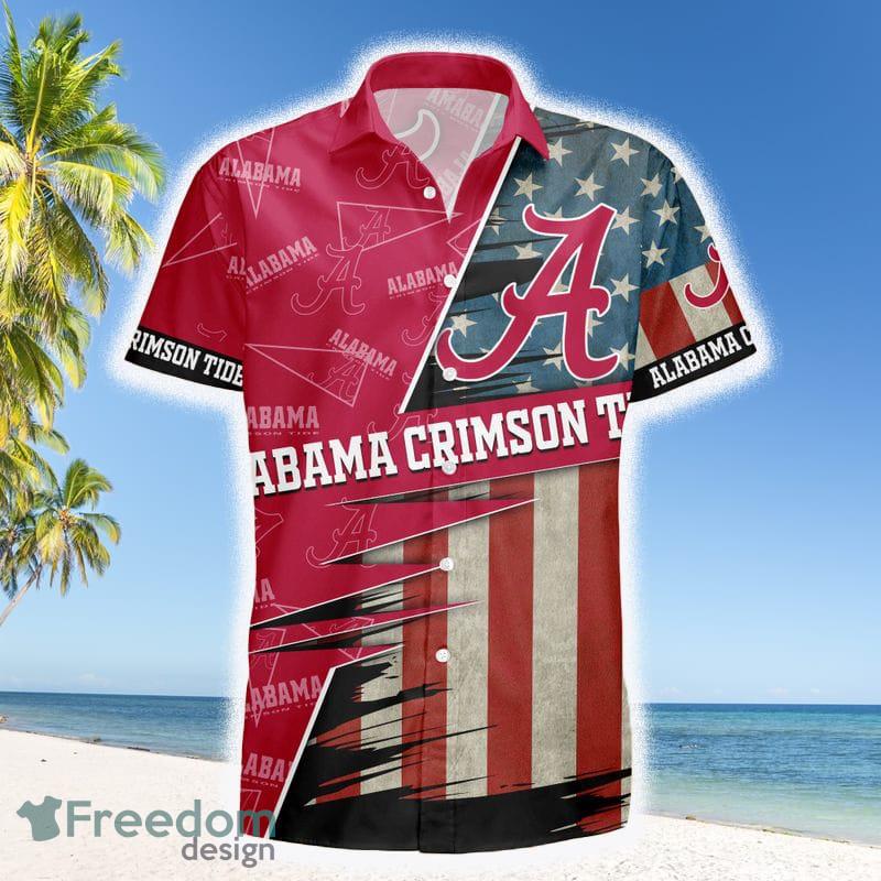 Hawaiian Alabama Shirt Flamingo Tropical Leaf Alabama Crimson Tide