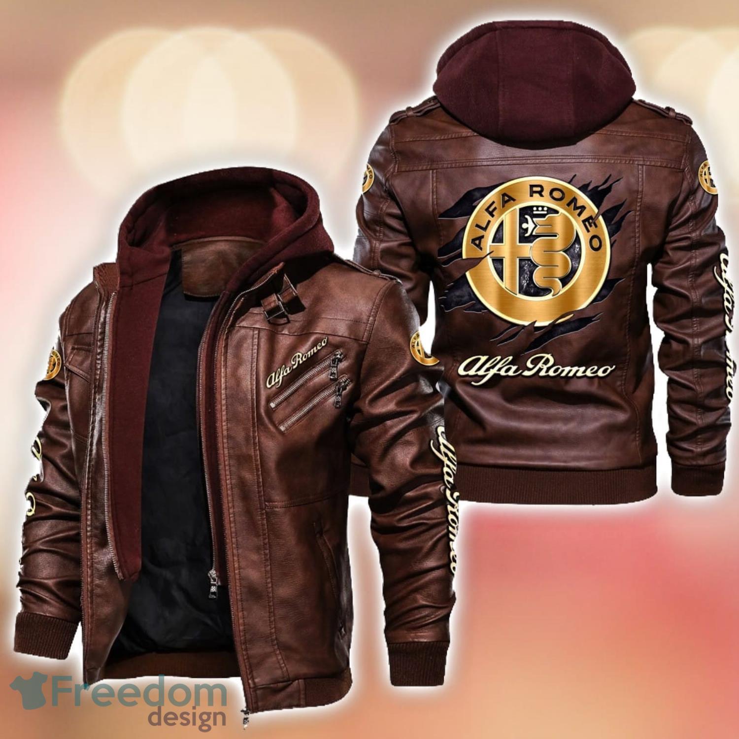 Alfa Romeo Leather Jacket Best Gift For Men Father's Day Gift image Alfa Romeo Leather Jacket Best Gift For Men Father's Day Gift