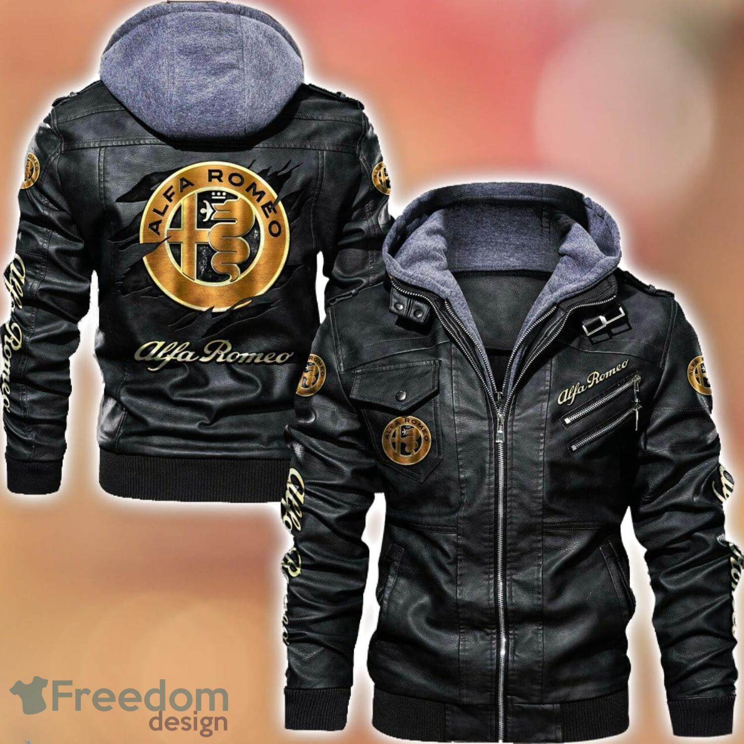 Alfa Romeo Leather Jacket Best Gift For Men Father's Day Gift image Alfa Romeo Leather Jacket Best Gift For Men Father's Day Gift