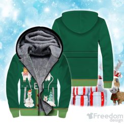 Alpaca Print Funny Christmas Cosplay Fleece Zip Hoodie