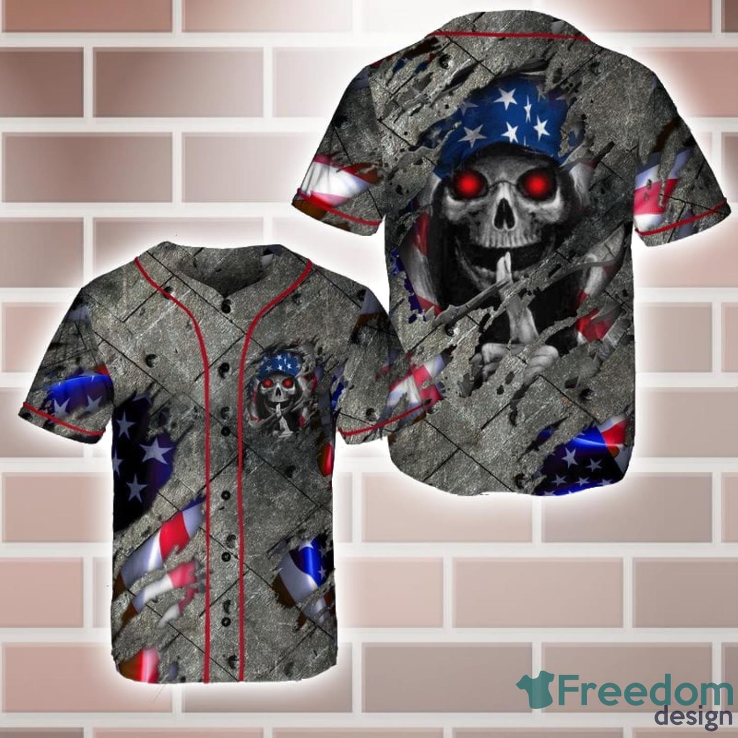 Red White & Blue Flag Baseball Dad Baseball Jersey Shirt Sport Gift For Men  And Women - Freedomdesign