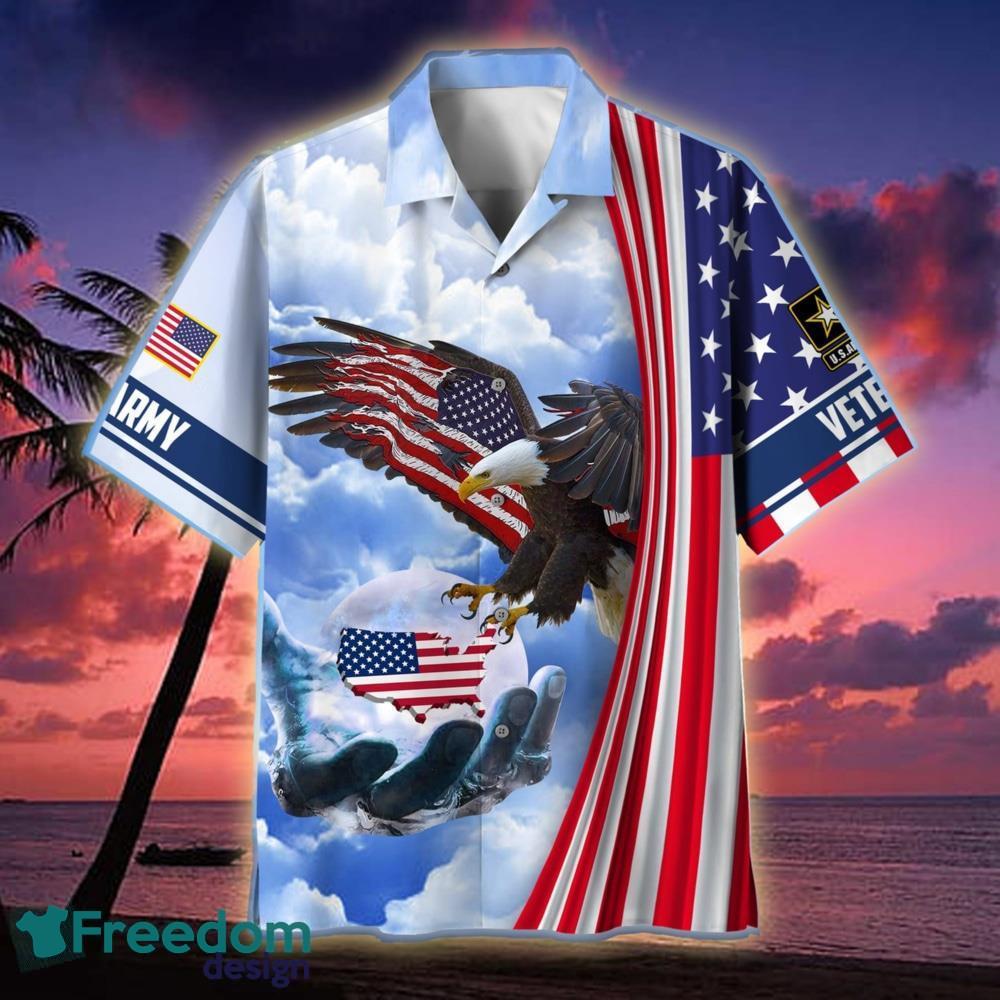 American Pride Surfboard US Army Hawaiian Shirt For Men Veteran
