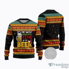 AOP Ugly Christmas Sweater Christtmas Holiday Gift It’s The Most Wonderful Time For A Beer