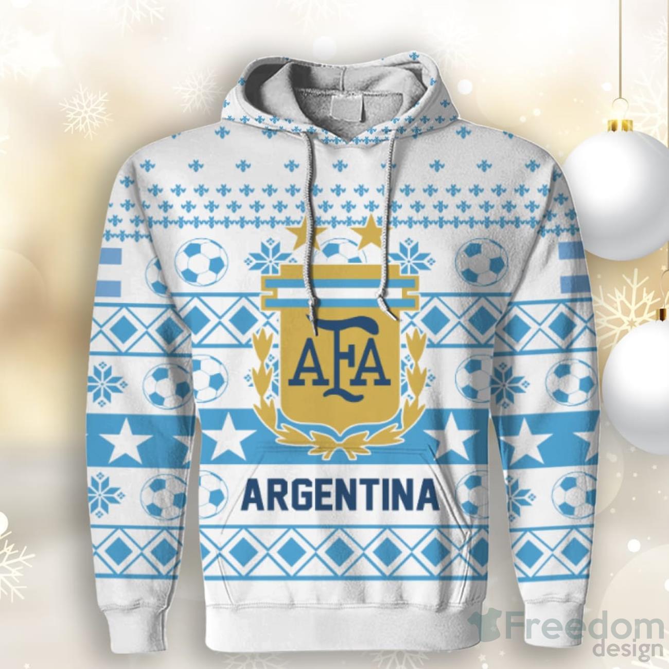 Argentina National Soccer Team 3D Unisex Christmas Hoodie Hot Trend For Fans image Argentina National Soccer Team 3D Unisex Christmas Hoodie Hot Trend For Fans Product Photo 1