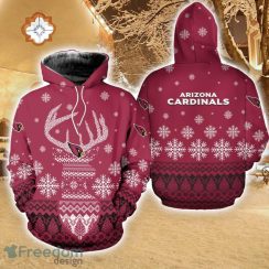Arizona Cardinals Christmas Reindeer 3D All Over Print Hoodie Christmas Gift Ideas
