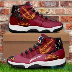 Arizona Cardinals Custom Name NFL Air Jordan 11 Shoes Men And Women Sneakers Product Photo 1