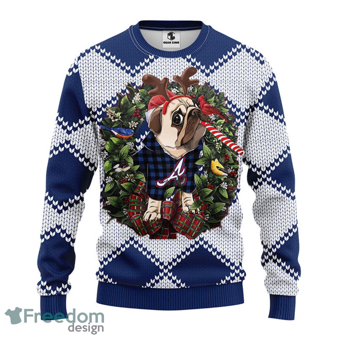 Atlanta Braves Pub Dog Christmas Ugly Sweater - Freedomdesign