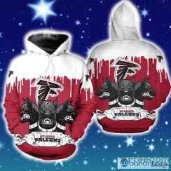 Atlanta Falcons 3 Heads Cerberus Hoodie Zip Hoodie Christmas Fans All Over Printed Gift For Men And Women