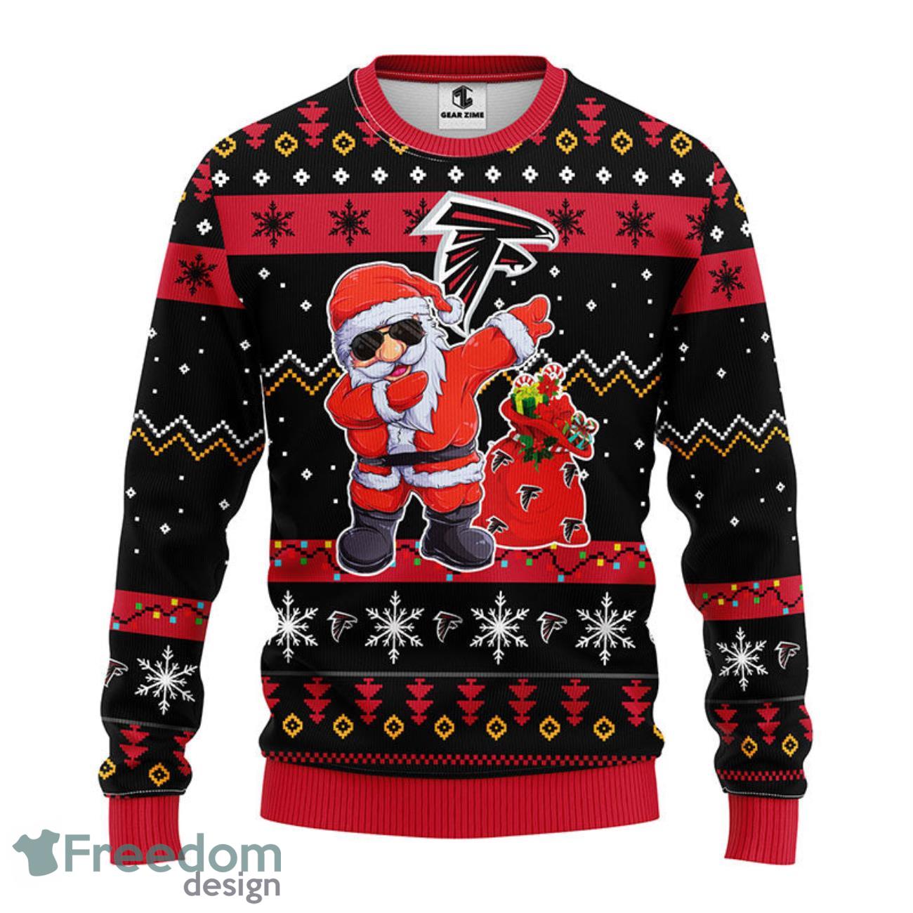 Atlanta Falcons NFL Golden Skull Santa Hat And Logo Christmas Ugly Sweater  For Men And Women - Freedomdesign