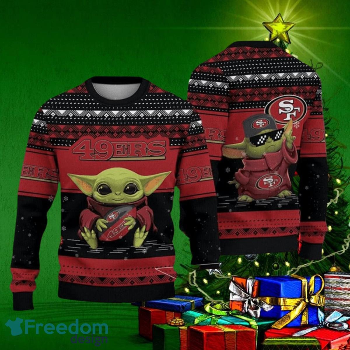 San Francisco 49ers Ugly Christmas Sweater Yoda Baby 49ers Gift