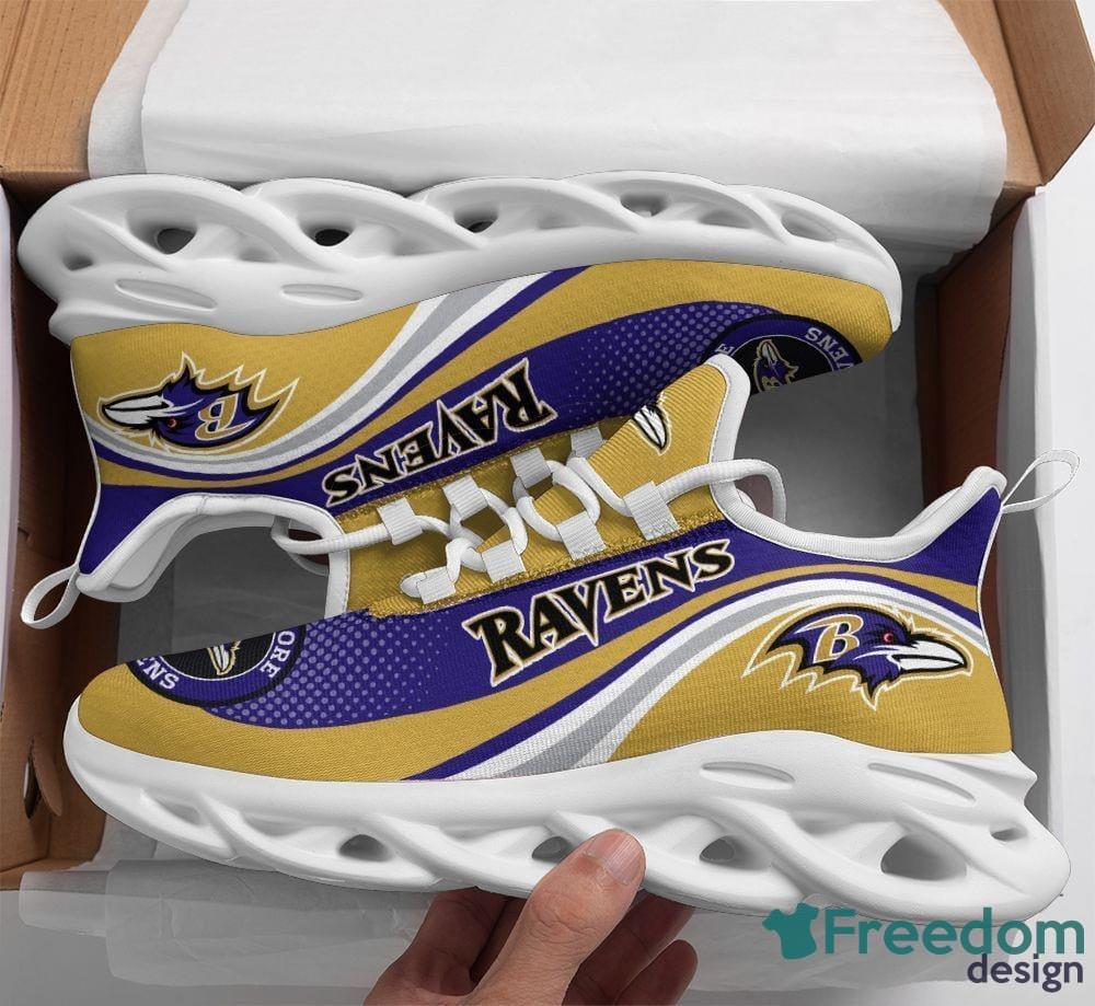 NFL Baltimore Ravens Custom Name Purple Black Max Soul Shoes Gift For Fans  Sport - Freedomdesign