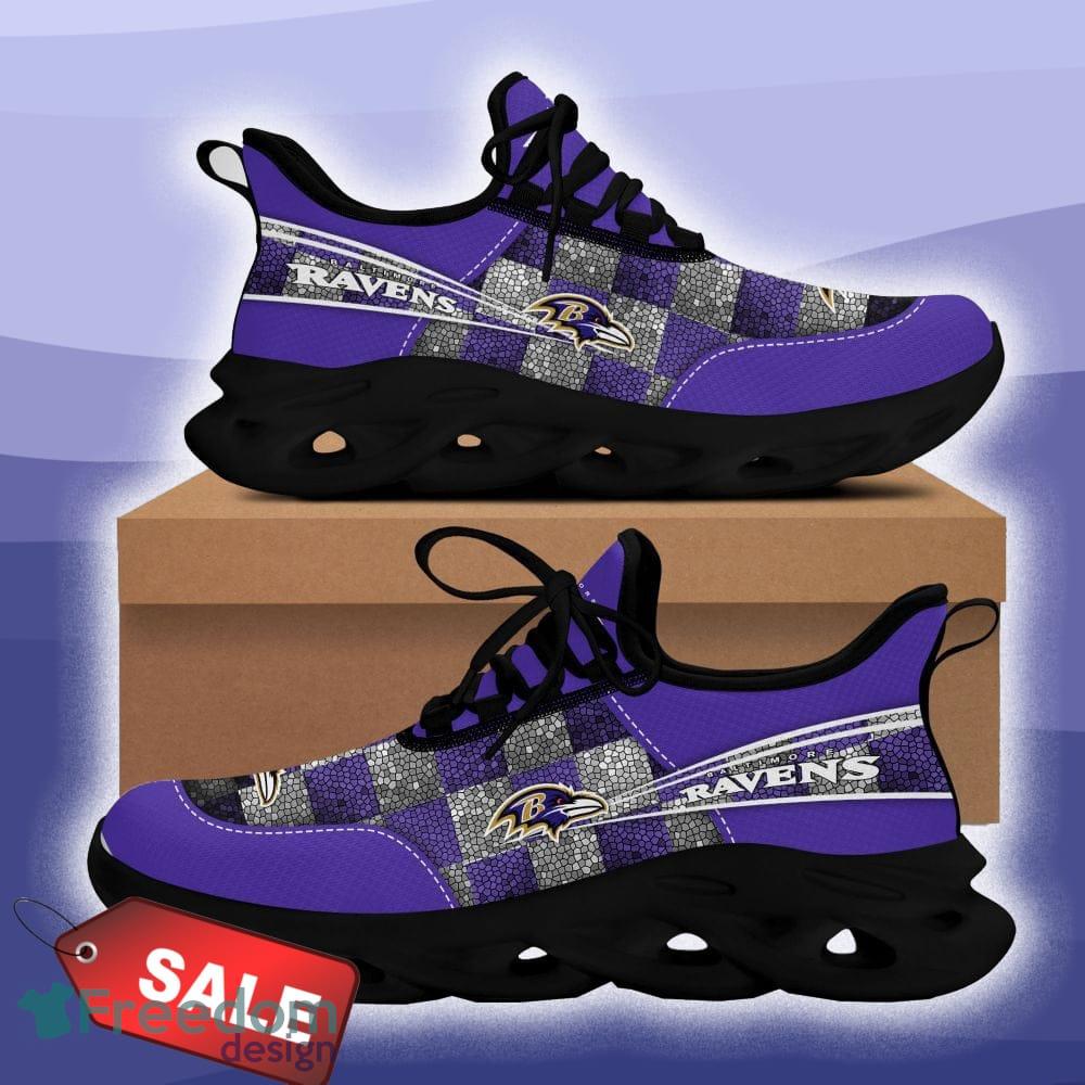 NFL Baltimore Ravens Custom Name Purple Black Max Soul Shoes Gift For Fans  Sport - Freedomdesign