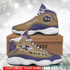 Baltimore Ravens Sport Team Air Jordan 13 Custom Name Sneakers For Fans