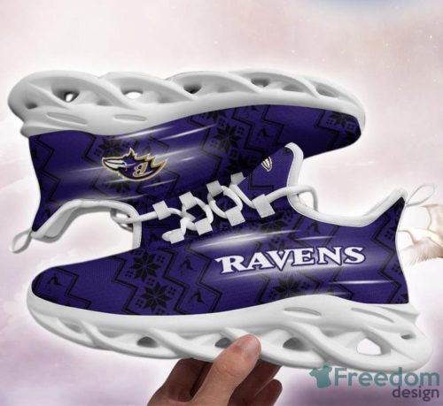 Baltimore Ravens Xmas Pattern Limited Edition Max Soul Shoes For Fans Product Photo 1