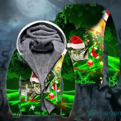 Bass Fish Christmas Fleece Zip Hoodie
