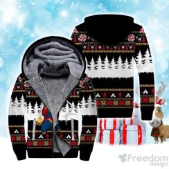 Bear Campfire Christmas Fleece Zip Hoodie