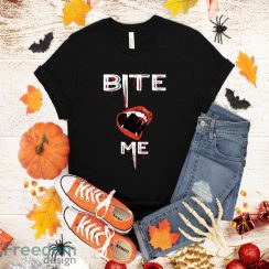 Bite Me Vampire Teeth Bloody Halloween T-Shirt Halloween Gift