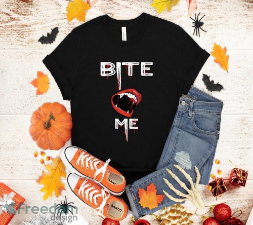 Bite Me Vampire Teeth Bloody Halloween T-Shirt Halloween Gift Product Photo 1