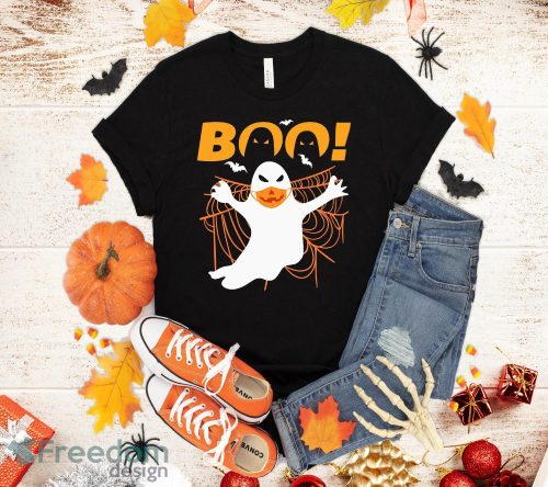 BOO Wearing A Mask Funny Health Worker Nurse Halloween T-Shirt Halloween Gift Sweatshirt Hoodie Product Photo 1